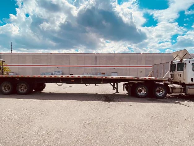 Flatbed trailer ready for loading