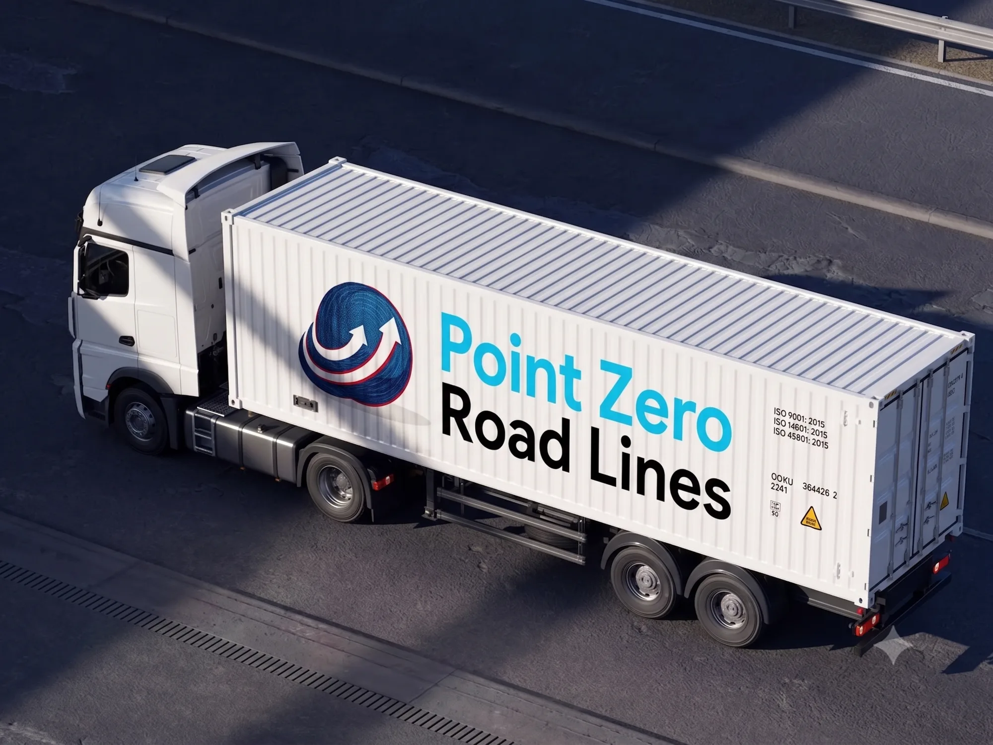 Point Zero Road Lines trailer in transit